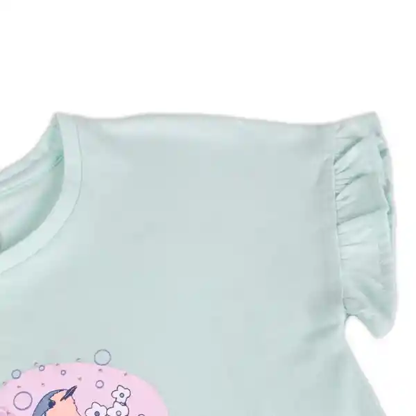 Polera Manga Corta Niña Verde Talla 12 A Pillín