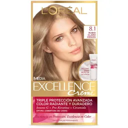 Loreal Paris-Excellence Coloración Creme 8.1 Rubio Claro Cenizo