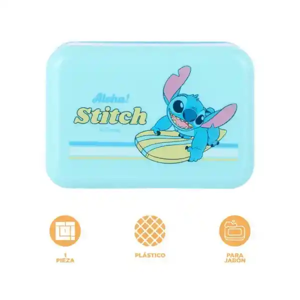 Disney Jabonera Stitch Plástico Azul 12 x 5 cm