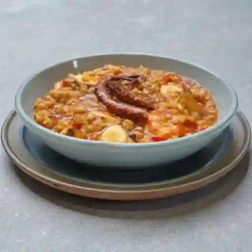 Arroz meloso con mariscos al gril