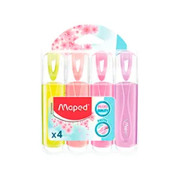 Set 4 Destacador Pastel Fluo Peps Maped