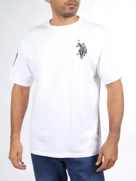 Us Polo Assn Polera Manga Corta Blanco L 5665CHR Ver26