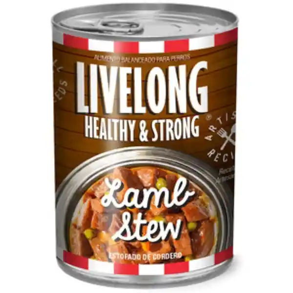 Livelong Alimento Húmedo Perro Natural Receta Estofado Cordero