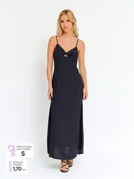 Index Vestido Largo Esilk Color Negro M S25