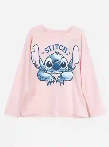 Stitch Polera Manga Larga Rosado Talla 4 314011822 V25