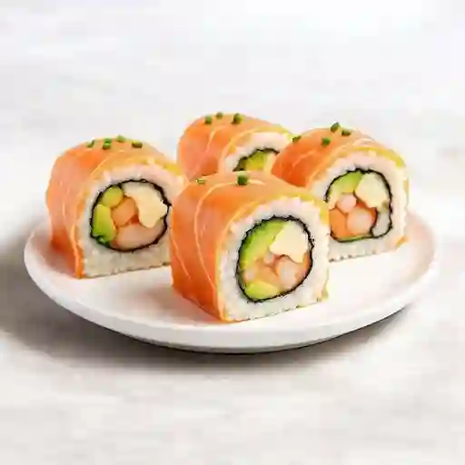 Roll ebi envuelto en salmón