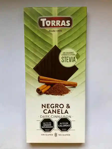 Torras Chocolate Negro Con Stevia y Canela