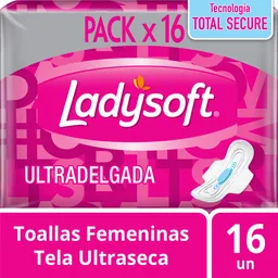 Ladysoft Toallas Higiénicas Ultradelgadas Tela Ultraseca