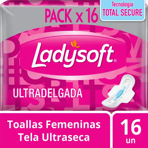 Ladysoft Toallas Higiénicas Ultradelgadas Tela Ultraseca
