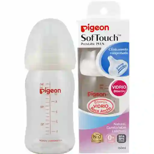 Pigeon Mamadera Softouch Vidrio 160