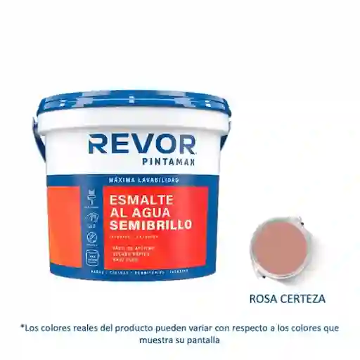 Revor Esmalte al Agua Semibrillo Pintamax Rosa Certeza 3.78 L