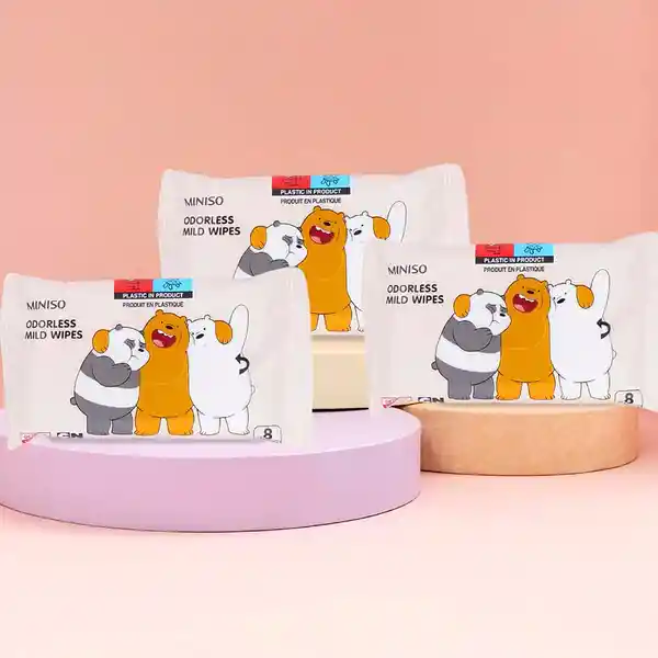 Paquete de Toallas Humedas 10 Pack We Bare Bears Miniso