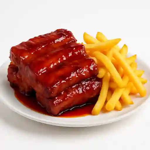 Col Costillar Cantonés con Papas Fritas