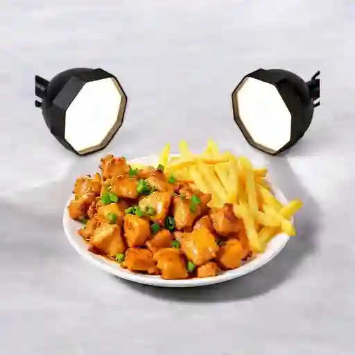 Pollo Mongoliano con Papas Fritas