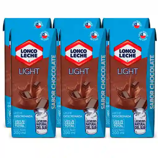 Loncoleche Leche Descremada Sabor Chocolate Light  x 6 Unidades 