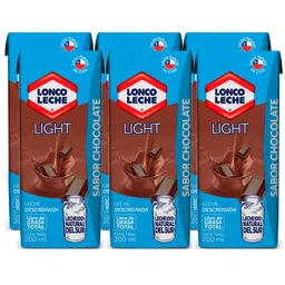 Loncoleche Leche Descremada Sabor Chocolate Light  x 6 Unidades 