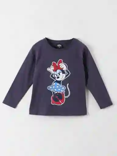 Minnie Polera Manga Larga Na Navy Talla 6 314012552 V26
