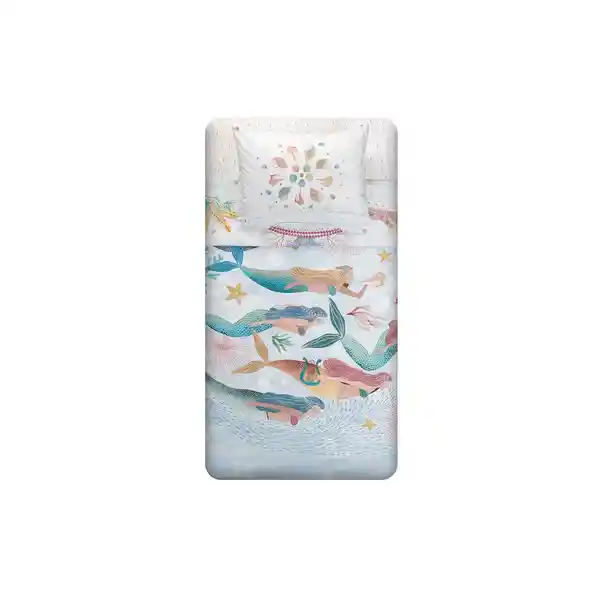 Funda Plumón Reversible Sirenas 1.5 Plazas Rosen