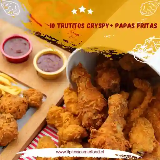 10 Trutitos Apanados con Papas Fritas