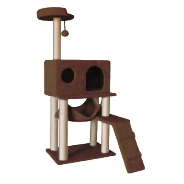 Urban Rascador Gato Torre 3 Niveles Con Casa Cafe 50 x 32 x 130