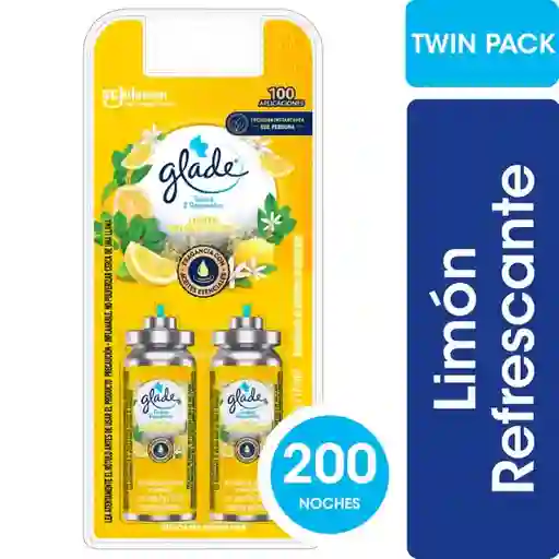 Aromatizante Ambientes Glade Limón Repuesto Pack 9 g x 2 Und