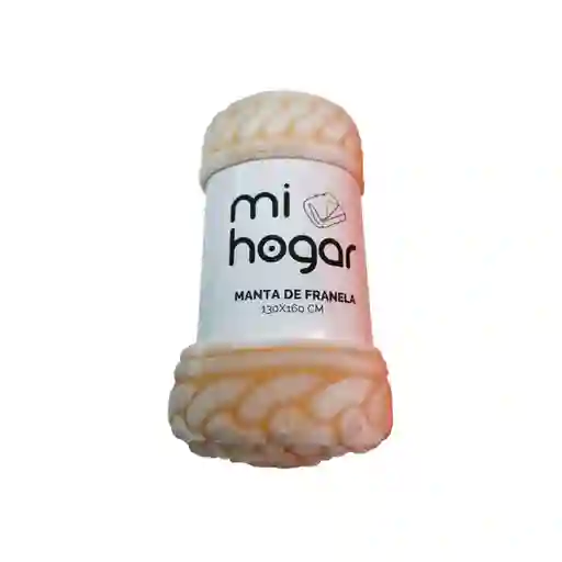 Mi Hogar Manta de Franela Trenzada Beige 130 x 160 cm