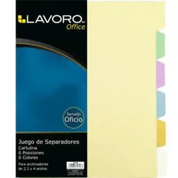 Lavoro Separador Oficio Cartulina 6 Colores