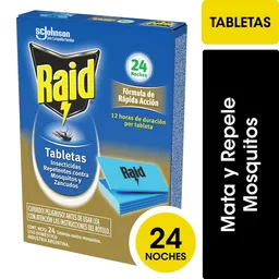 Insecticida Raid contra Mosquitos Tabletas Repuesto 24un