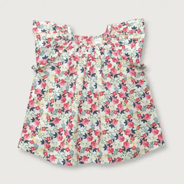 Blusa Cuello Smoke Niña Rojo Talla 18M Opaline