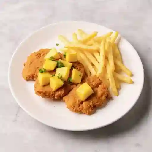 Col Pollo Piña con Papas Fritas