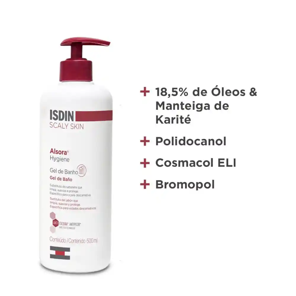 Isdin Jabones Corporales Dermo Alsora Gel Baño 500