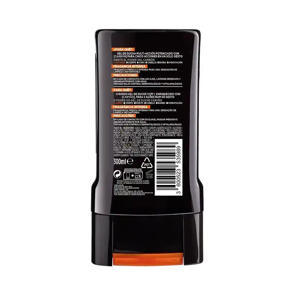 Loreal Paris-Men Expert Gel de Ducha Carbón Total Clean