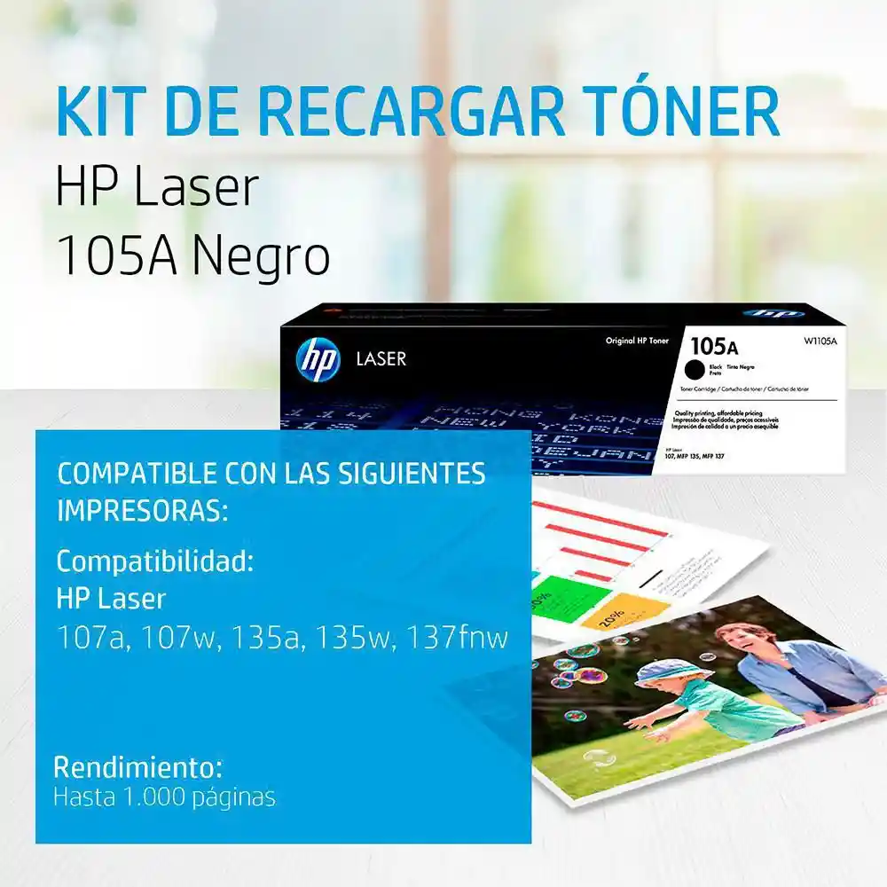 Hp Tóner Láser 105A Color Negro