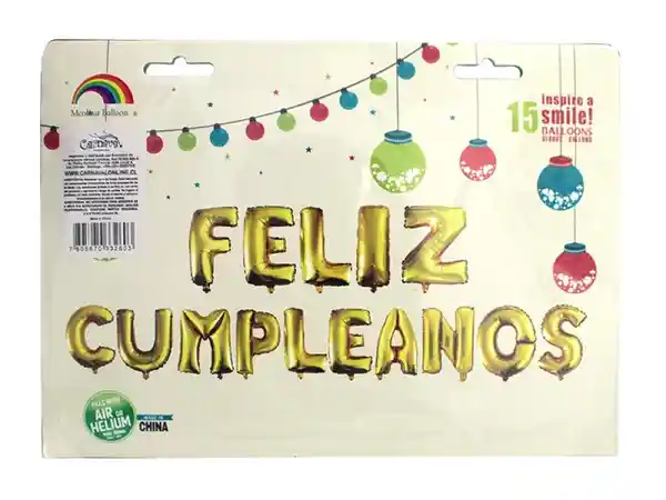 Globo Foil Feliz Cumpleaños Dorado 49 cm