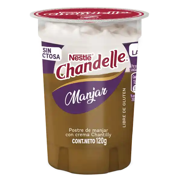 Chandelle Postre sin Lactosa Sabor a Manjar