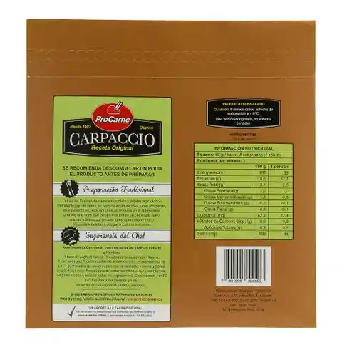 Procarne Carpaccio de Vacuno Congelado