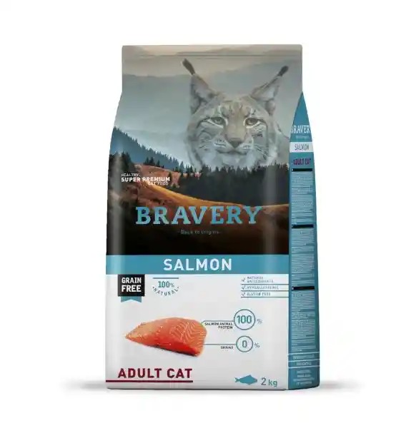 Bravery Alimento Para Gato Adulto Sabor a Salmón