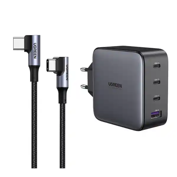 Ugreen Cargador 100W + Cable USB-C a USB-C en Ángulo 2 m