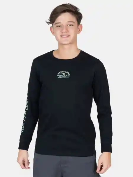 Maui Polera Manga Larga Negro Talla 16 5P452-MV