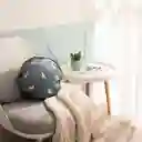 Cojín de Algodón Con Bordado Diámetro Gris 35 cm