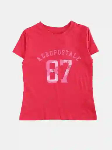 Aeropostale Polera Manga Corta Graph Rojo 12 3329 a V26