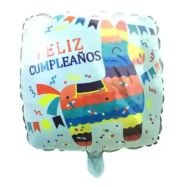 Globo Metálico Feliz Cumpleaños Llama Cuadrado