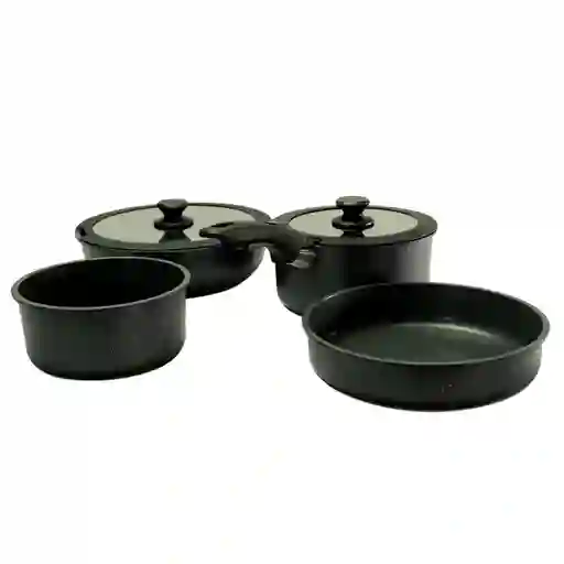 Batería De Cocina Carote 7 Pzs Granito Negro