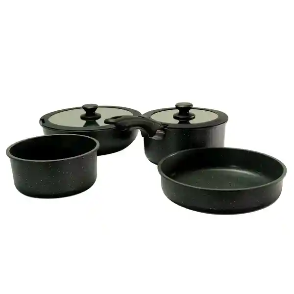 Batería De Cocina Carote 7 Pzs Granito Negro