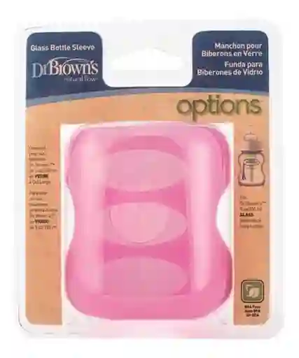 Dr. Browns Funda Protección Mamadera Vidrio Rosado 150 mL AC080