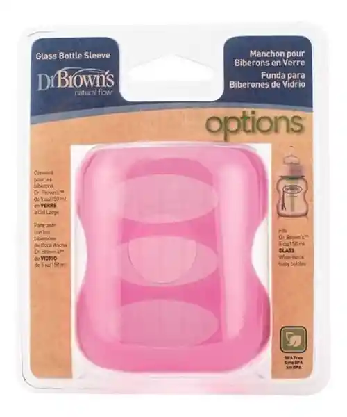 Dr. Browns Funda Protección Mamadera Vidrio Rosado 150 mL AC080