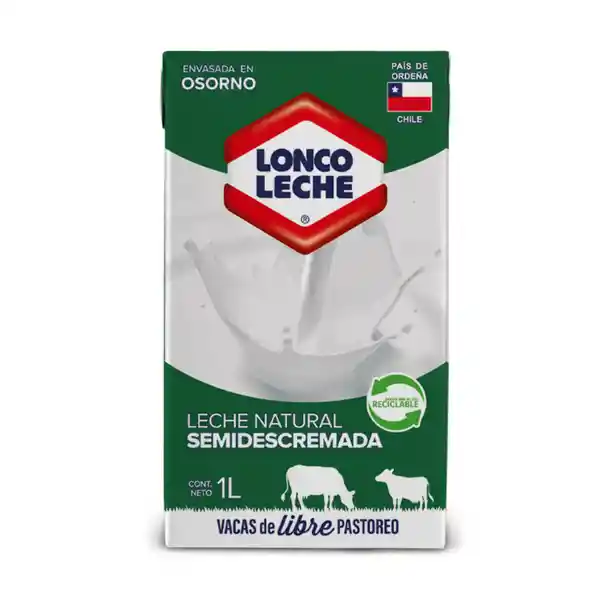 Loncoleche Leche Líquida Natural Semidescremada