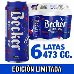 Becker Cerveza Classic Lager en Lata 6 x 473 cc