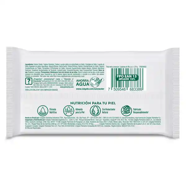 Palmolive Jabón Barra Naturals Charcoal