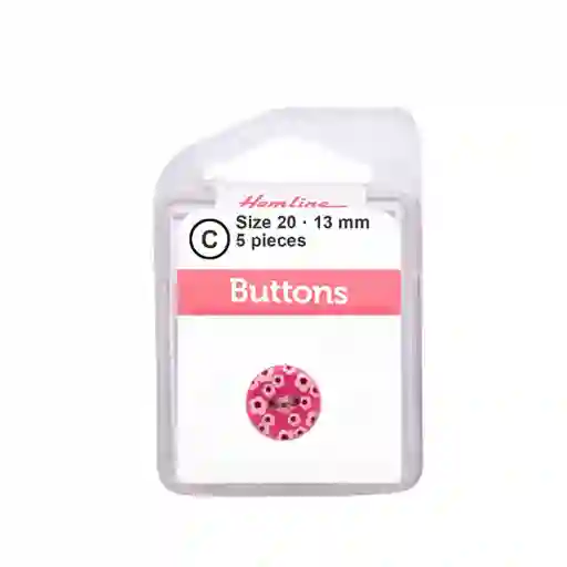 Botón Plástico Diseño Flores Rosado13mm 5 D Hb07620.15 13mm 5